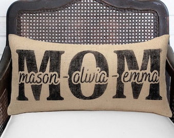 Personalized Mom Pillow with Children's names - Mom Gift Personalized - First Mother's Day - Personalized Gift for Mom