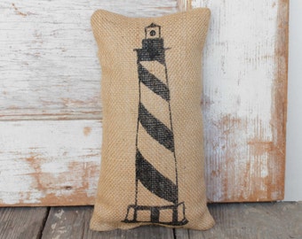 The Cape Lighthouse -  Burlap Doorstop - Nautical Door Stop - Coastal Decor