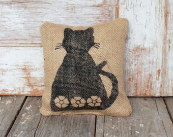 Ms. Kitty Cat -  Burlap Feed Sack Doorstop - Cat Door stop