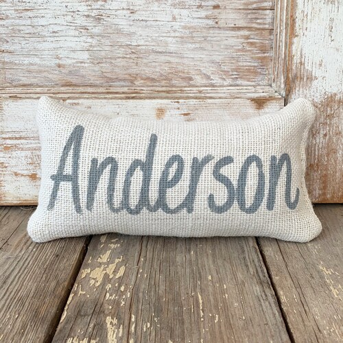 Family Name Burlap Fabric Doorstop Custom Word Door Stop Etsy