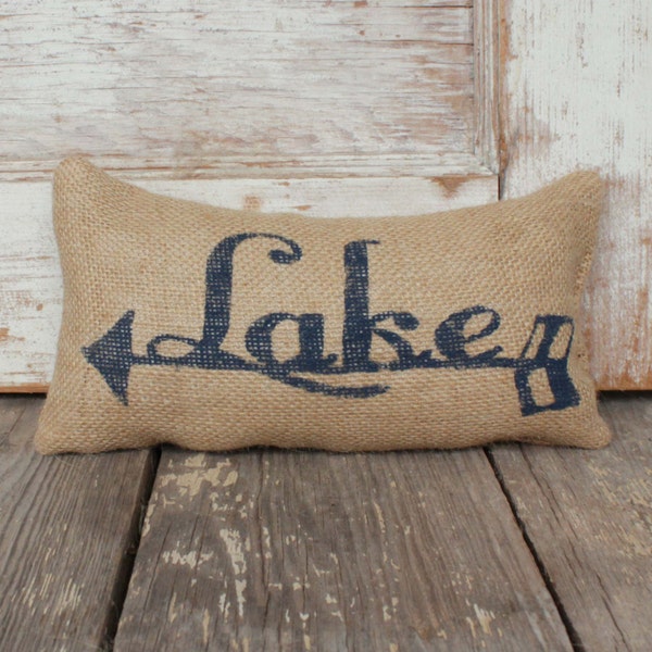 To the Lake -  Burlap Doorstop - Lake Cabin Decor  - Arrow - Lake Cottage Decor - Lake House Decor - Door Stop