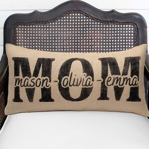 Personalized Mom Pillow with Children's names - Mom Gift Personalized - First Mother's Day - Personalized Gift for Mom image 2