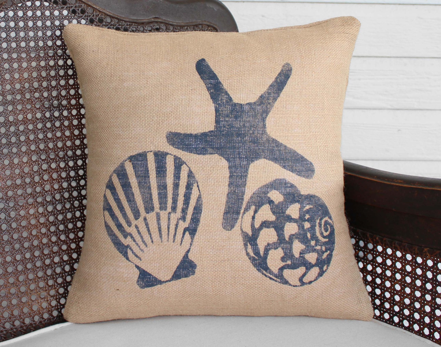 Beach Memories Burlap Pillow Beach Pillow Coastal Pillow Sea