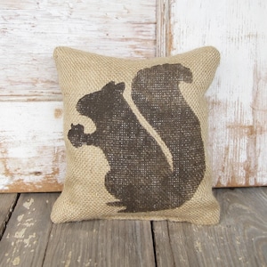 Woodland Squirrel -  Burlap Feed Sack Doorstop - Door Stop