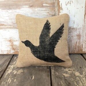 The Flying Duck - Burlap Doorstop - Door Stop - Waterfowl - Waterbird - Mallard Duck Decor Lodge Cabin - Duck Doorstop image 1