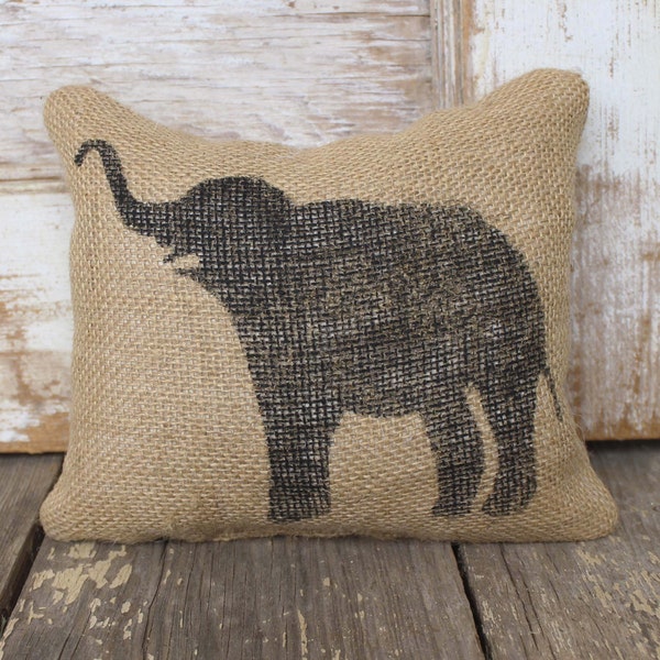 Miss Baba the Circus Elephant- Burlap Feed Sack Doorstop - Elephant Door Stop