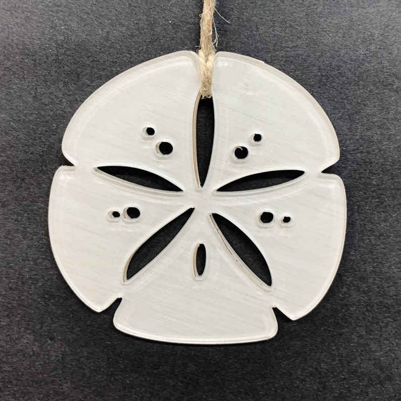 Sand Dollar Beach Ornament Personalized First Christmas Married Ornament 2022 Coastal Christmas Tree Ornaments Beach Wedding Favor image 3