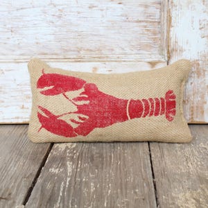 Astacidea Lobster-  Burlap Feed Sack Doorstop - Coastal Door Stop  - Nautical Decor -