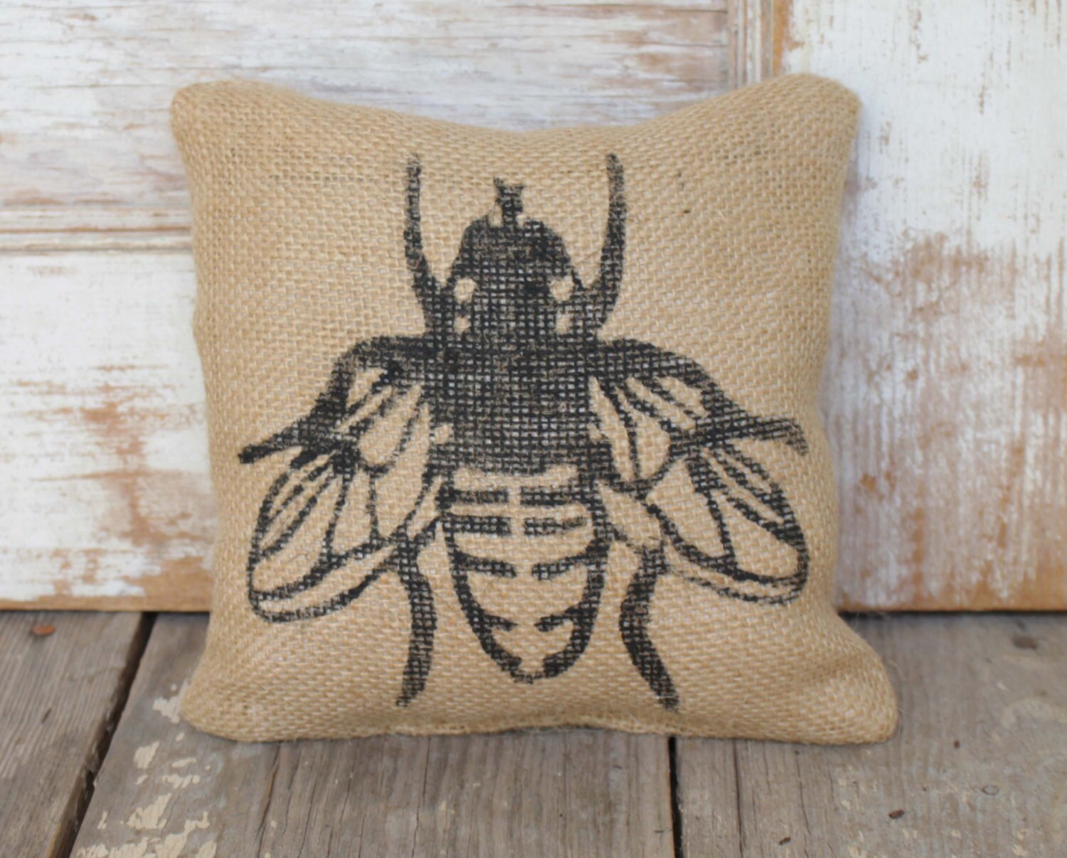 Save The Bees Burlap Doorstop Fabric Doorstop Honey Bee