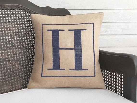 Classic Monogram  - Burlap Pillow - Monogram Pillow Burlap - Personalized - Letter Pillow - Initial Pillow - Alphabet Pillow