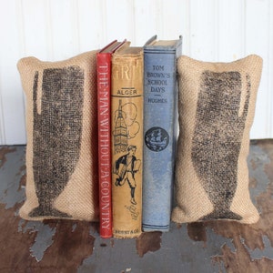 Cachalot Whale Petit Feed Sack Pillow Pair Unique paper weight, bookends, pin cushion Whale bookends nautical bookends Coastal image 3