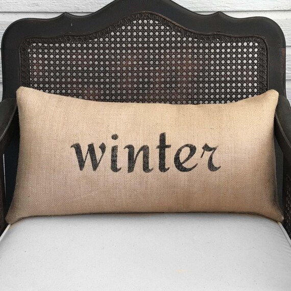 Seasons  Burlap  Pillow - Your choice of a Winter Pillow - Fall Pillow - Summer Pillow - Spring Pillow - Four Seasons - fall decor
