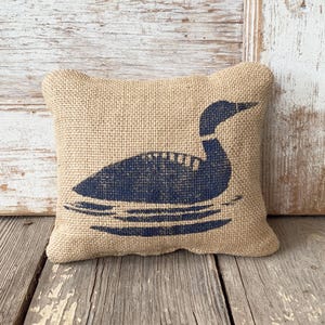 The Lake Loon - Burlap Doorstop -  Loon Decor - Doorstopper