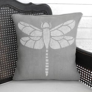 Dragonfly - Pillow Burlap - Dragonfly Pillow - Insect Pillow - Dragonfly decor - Garden Pillow - Nature Decor