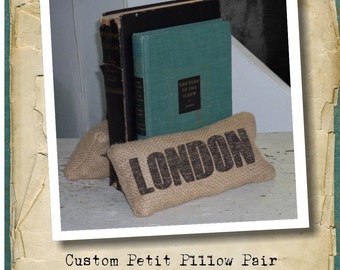 Burlap Feedsack Bookends