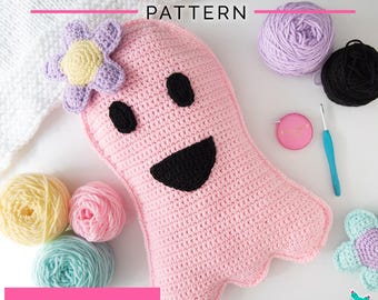 Ghost Crochet Pattern – Spooky Halloween Decoration (PDF Download) - Pillow - Amigurumi