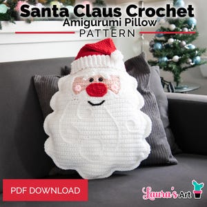 Patroon gehaakt amigurumi-kussen kerstman