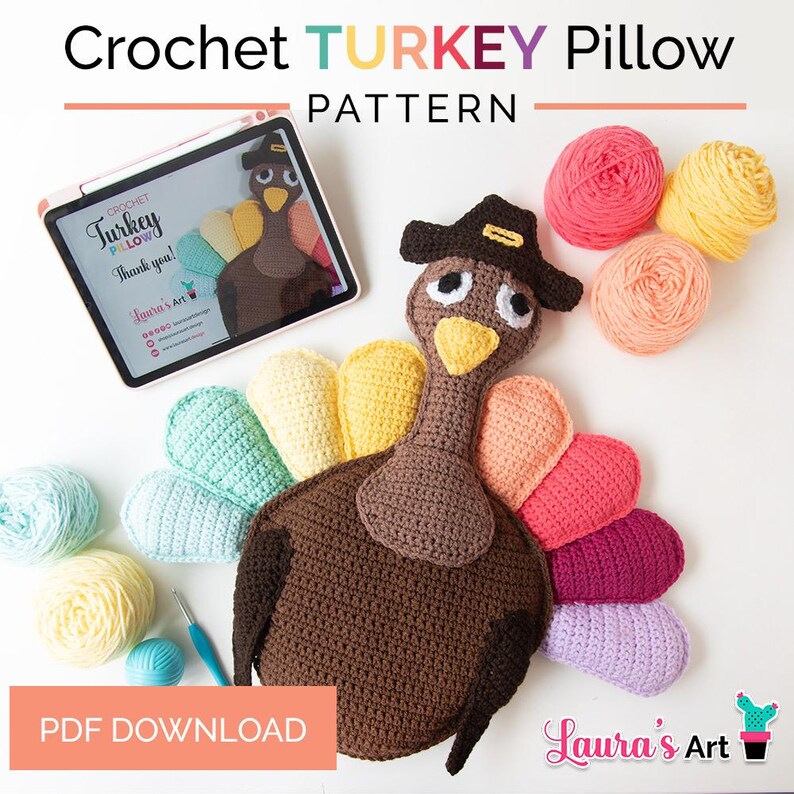 Crochet Turkey Pillow Pattern Etsy