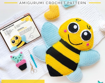 Crochet Biene Kissen Muster - Amigurumi Plüsch (Digitaler Download)