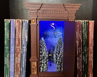 Handmade Narnia Winter Wardrobe Book Nook - Miniature LED Diorama