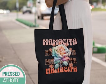 Mamasita Tote Bag: Latina Mom Gift, Spanglish Canvas Market Bag