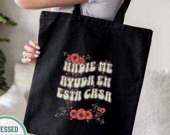 Nadie Me Ayuda Tragetasche: Lustige Vintage Baumwolltasche