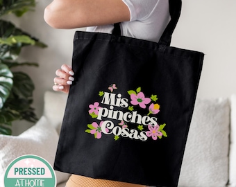 Mis Pinches Cosas Einkaufstasche: Lustige Spanglish Canvas Markttasche