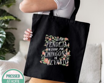 Latina Empowerment Canvas Tote Bag: Spanish Funny Quote