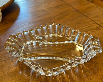 Heisey Crystolite Pressed Glass Divided Serving Dish