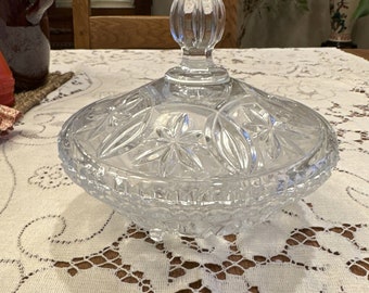 Vintage Anchor Hocking Crystal Lidded Candy Dish