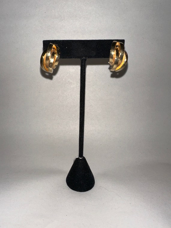 Vtg Saturne Style 14k Gold Earrings - image 1