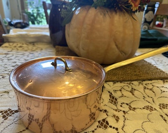 Vtg Copper Saucepot with Lid