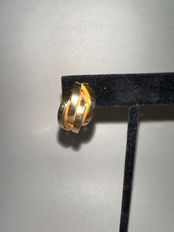 Vtg Saturne Style 14k Gold Earrings - image 2