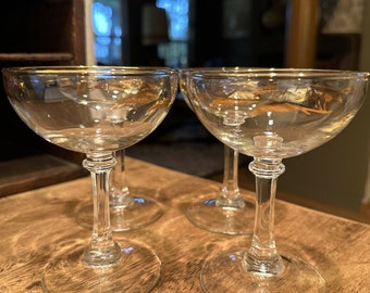 Set of 4 50’s Homer Laughlin Prairie Gold Coupe Glasses