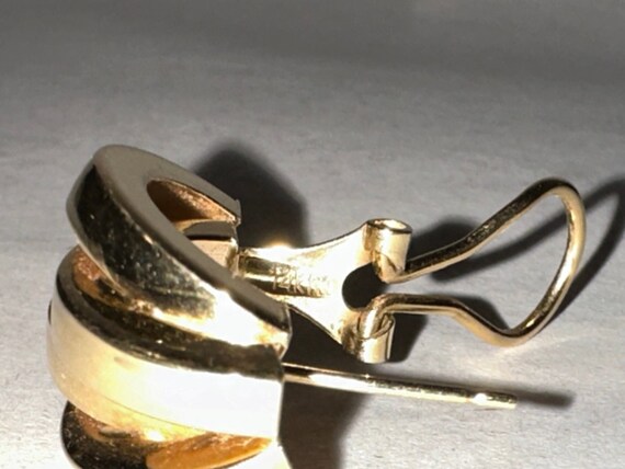 Vtg Saturne Style 14k Gold Earrings - image 3