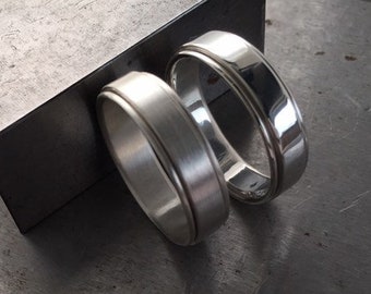 Handmade Spinner Ring in Sterling Silver - Choose Your Finish - Made upon order in nickel free reclaimed silver