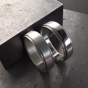 Handmade Spinner Ring in Sterling Silver - Choose Your Finish - Made upon order in nickel free reclaimed silver