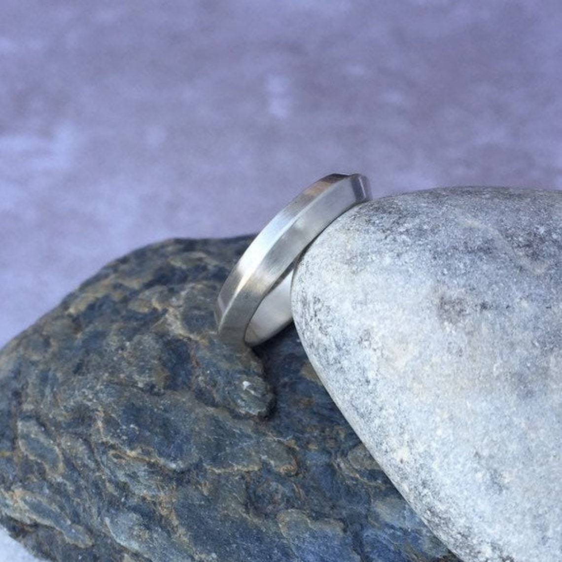 Knife Edge Ring in Sterling Silver Triangle Profile Etsy
