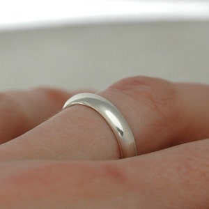 The Classic Ring Domed Band in Reclaimed Sterling Silver Hand Made Upon Order with a Comfortable Fit Nickel Free image 4