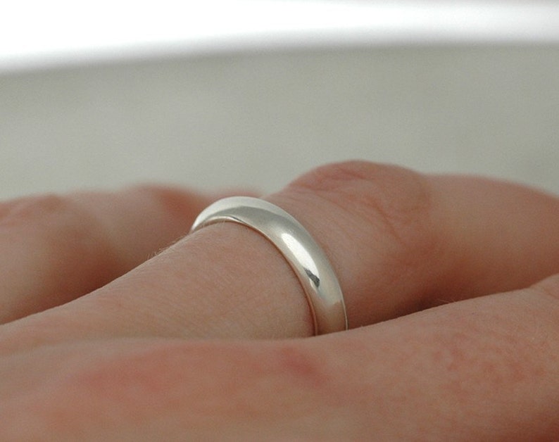 The Classic Ring Domed Band in Reclaimed Sterling Silver Hand Made Upon Order with a Comfortable Fit Nickel Free image 4