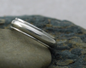 Narrow Domed Spinner Ring in Sterling Silver - Made Upon Order - Nickel Free - Classic Half Round Band Handmade in the US