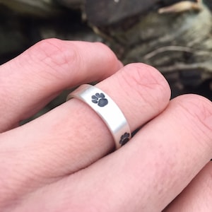 Paw Print Ring - Handmade in Sterling Silver - Made Upon Order - Nickel Free