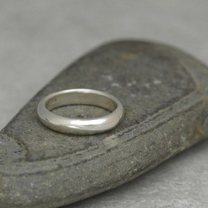 The Classic Ring with a Comfortable Fit - Domed Band in Reclaimed Sterling Silver - Made Upon Order