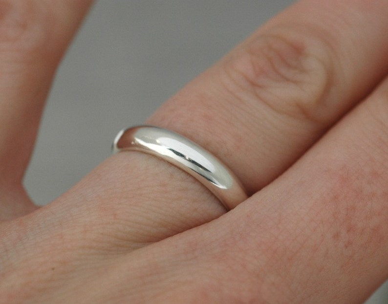 The Classic Ring Domed Band in Reclaimed Sterling Silver Hand Made Upon Order with a Comfortable Fit Nickel Free image 2