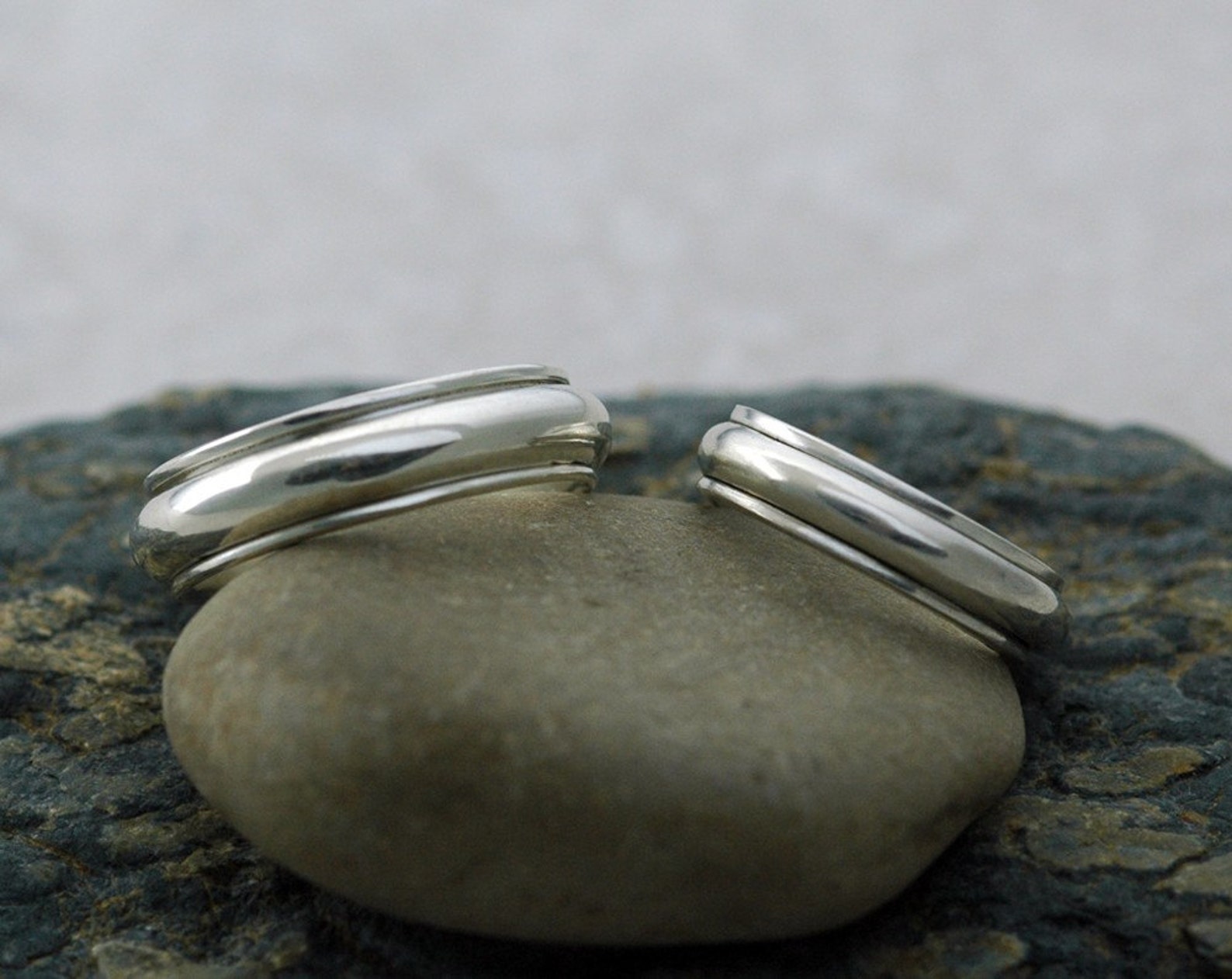 Narrow Domed Spinner Ring in Sterling Silver Made Upon Order - Etsy