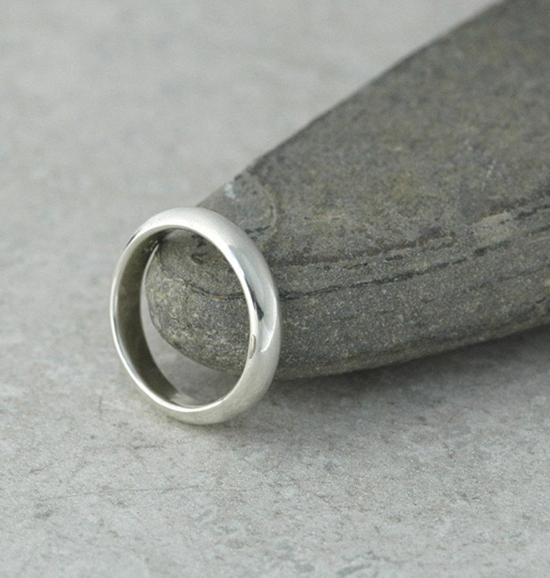 The Classic Ring Domed Band in Reclaimed Sterling Silver Hand Made Upon Order with a Comfortable Fit Nickel Free image 3