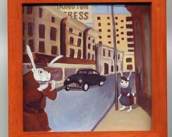 Rabbit Noir -  framed small  print