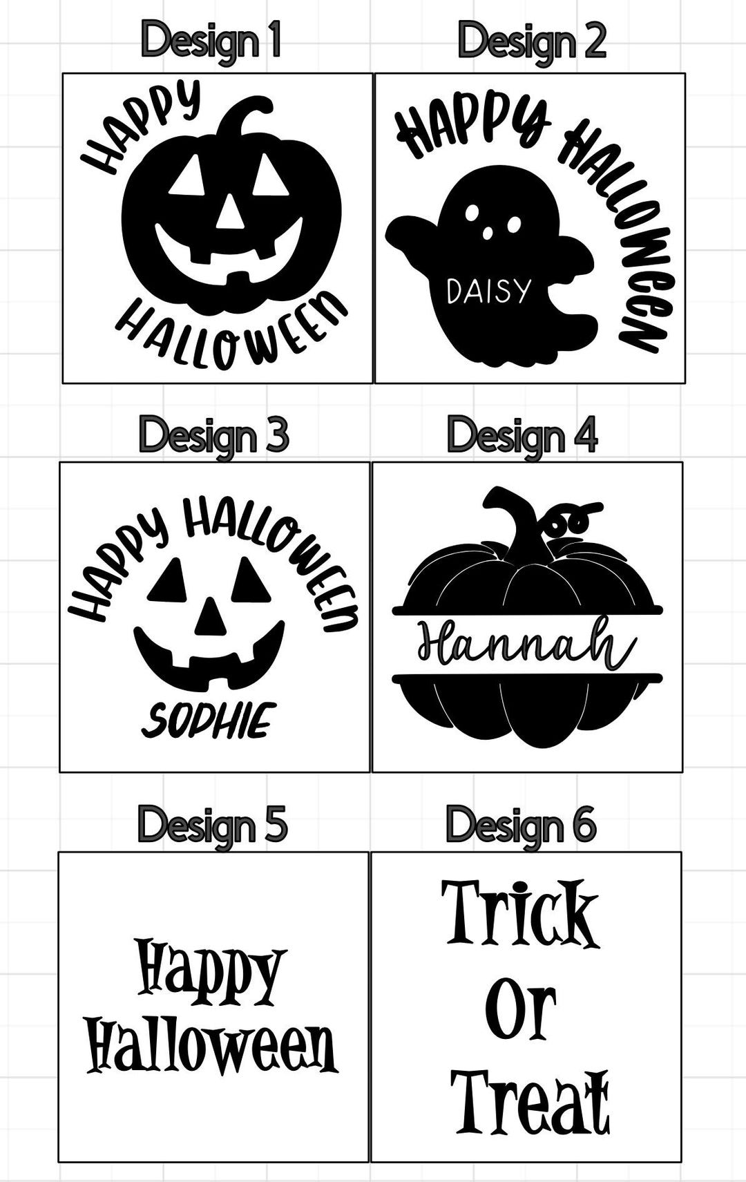 Personalised HALLOWEEN DECALS Vinyl Stickers Pumpkins Ghost Trick or