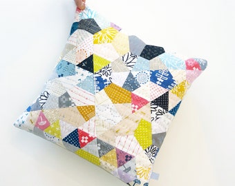 Scrappy Mixed Hexie Cushion PDF Pattern
