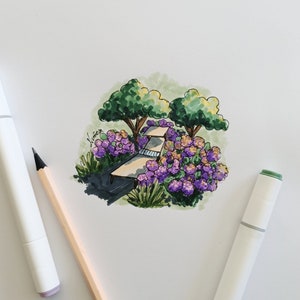 Illustrazione fatta a mano - Relax fra le ortensie